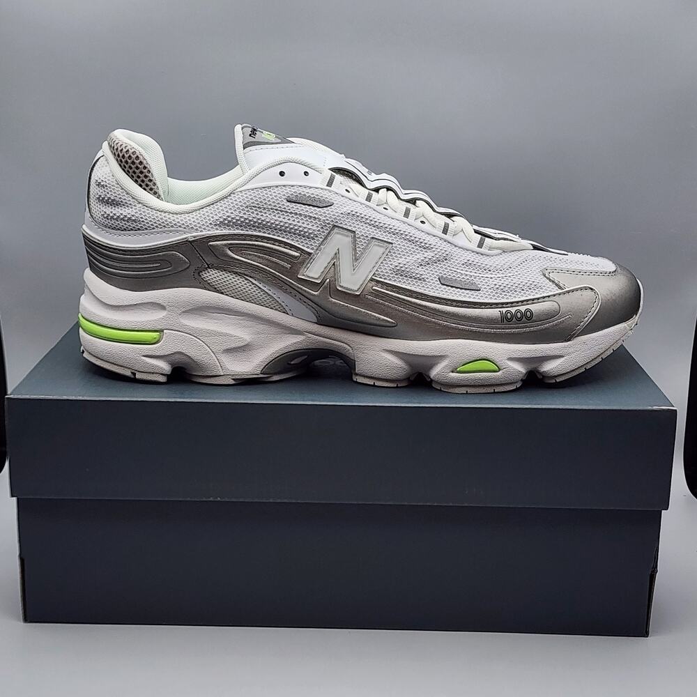 New Balance 1000 D Mens Sz 12 Shoes Sneakers Silver Metallic Mint Flash M1000DI